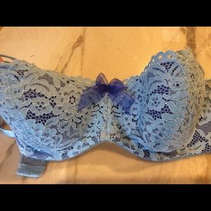 Blue lace balconet bra 32DD